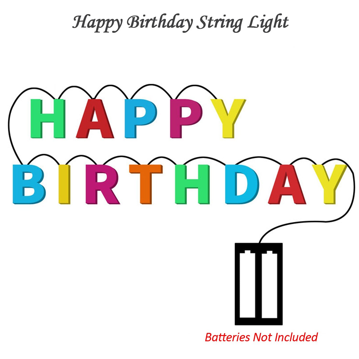 4815 Decoratives Plastic Happy Birthday 13 Led Letter Battery Operated String Lights Outdoor String Lights (Multicolour) 4815 Decoratives Plastic Happy Birthday 13 Led Letter Battery Operated String Lights Outdoor String Lights (Multicolour)